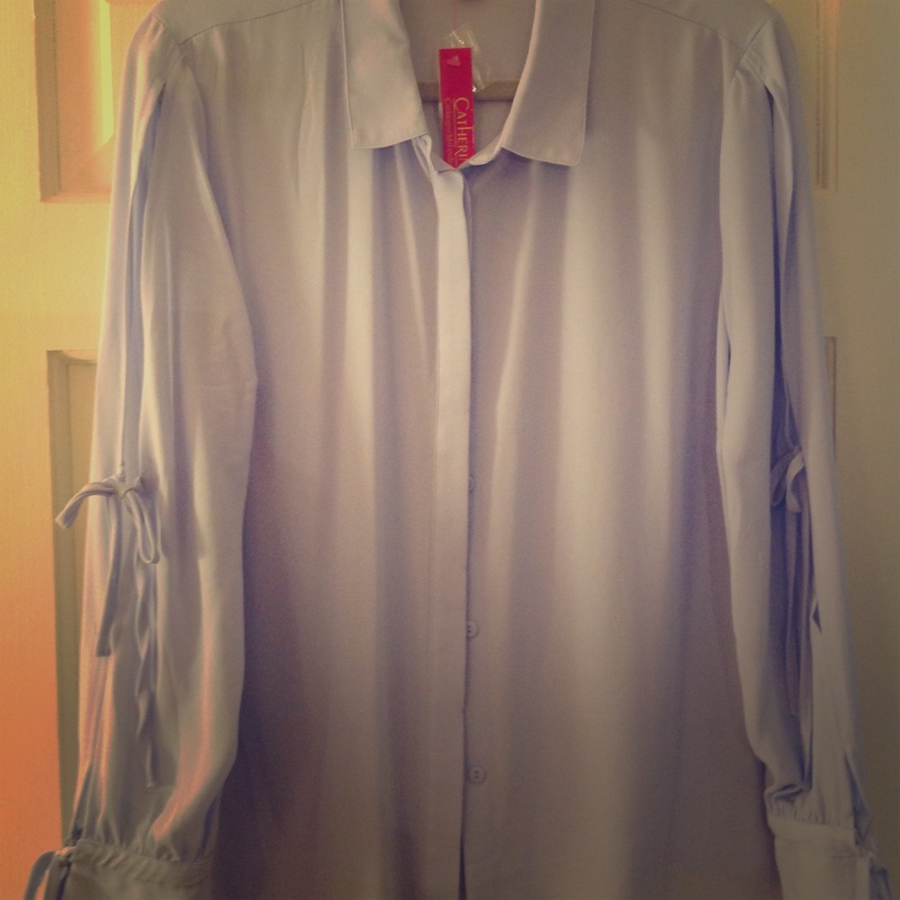 NWT Catherine Malandrino split sleeve blouse XL